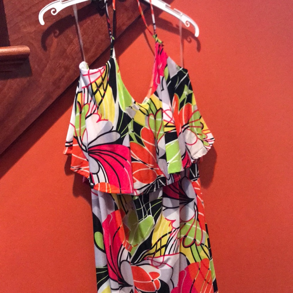 Halter floral maxi dress